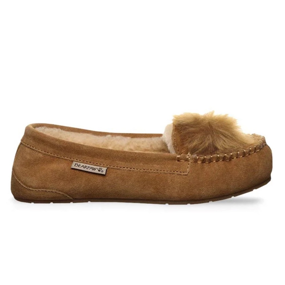 BEARPAW NWT Woman’s Tan Suede Moccasin/Slipper/Loafer in Sz 8(W)